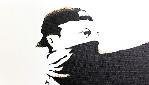 メール便無料】 バンクシー Banksy 花束を投げる男 キャンバス ボード